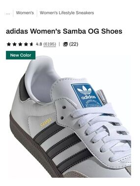 adidas Women's Samba OG Sneakers - White with black Stripes